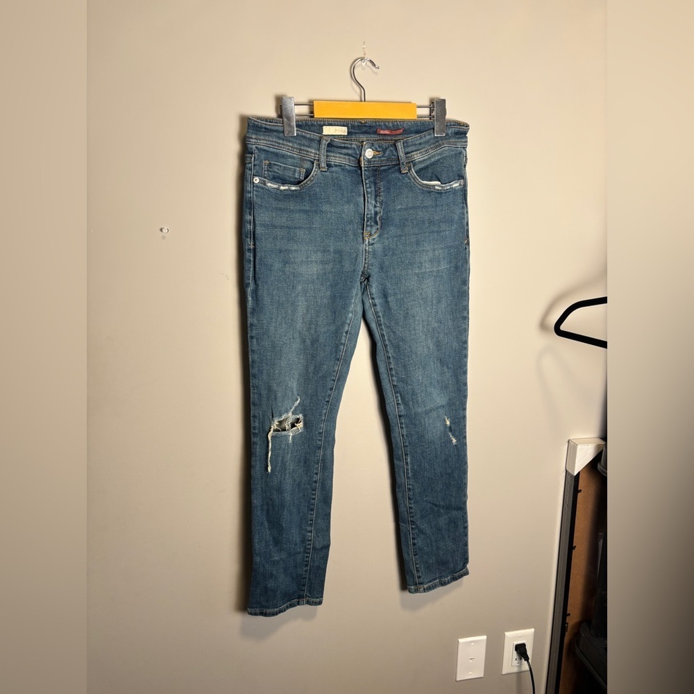 Pilcro and the Letterpress Blue Distressed Boyfriend Jeans
